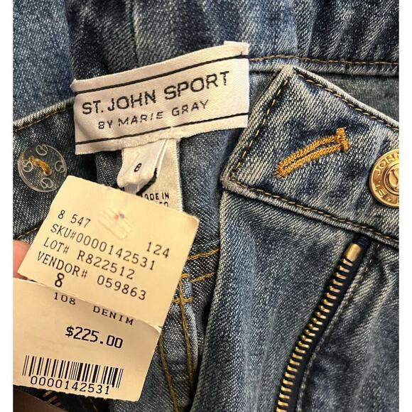 NWT Vintage St. John Sport by Marie Gray Straight Leg Jeans Faded Denim-Size 8 - Picture 12 of 16